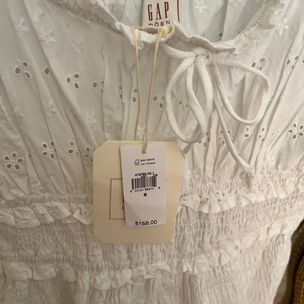 NWT Gap x Doen White Eyelet Cottege Core Dress - Picture 5 of 5